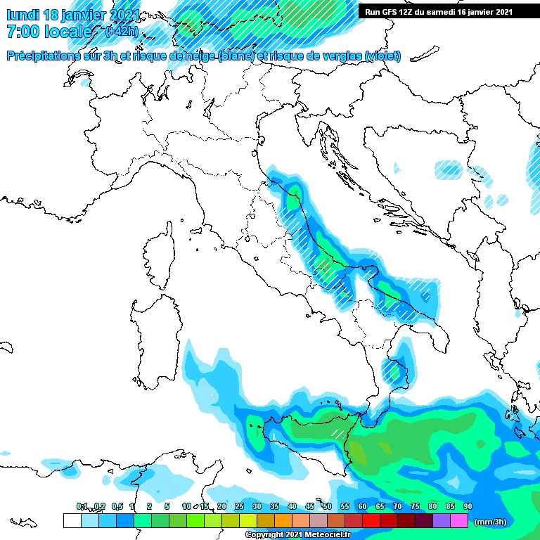 Previsioni settimana meteo in Abruzzo dal 17 al 23 Gennaio 2021