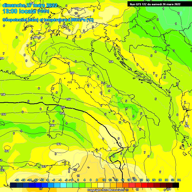 Previsione settimanale meteo nei Comuni Abruzzesi dal 27 Marzo al 2 Aprile 2022