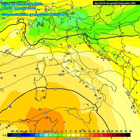 Previsioni meteo in Abruzzo dal 25 al 31 Dicembre 2022