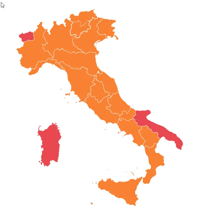 Nuovi colori regionali per misure anti Covid dal 19 al 25 aprile