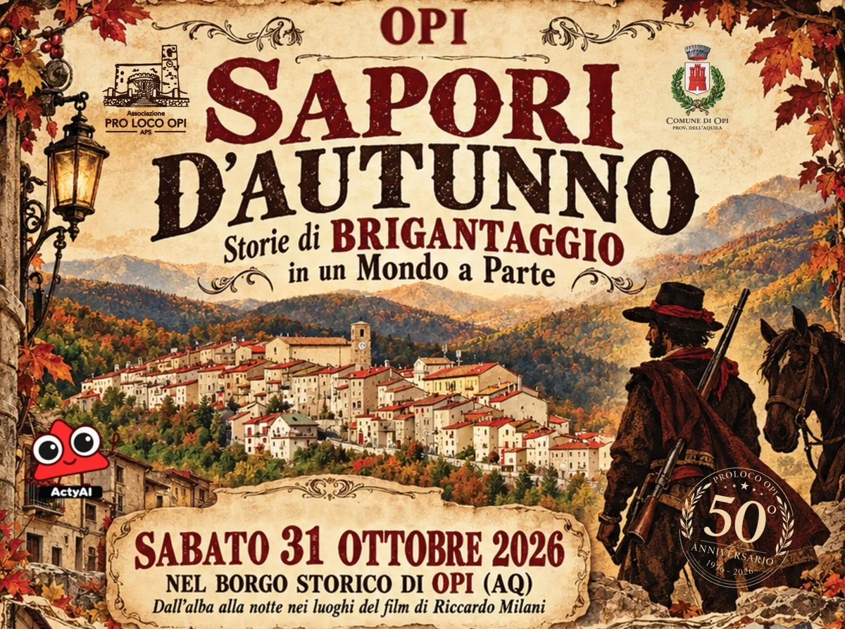 Opi (AQ) - Sapori d’Autunno 2026: una giornata tra briganti, sapori e tradizioni.
