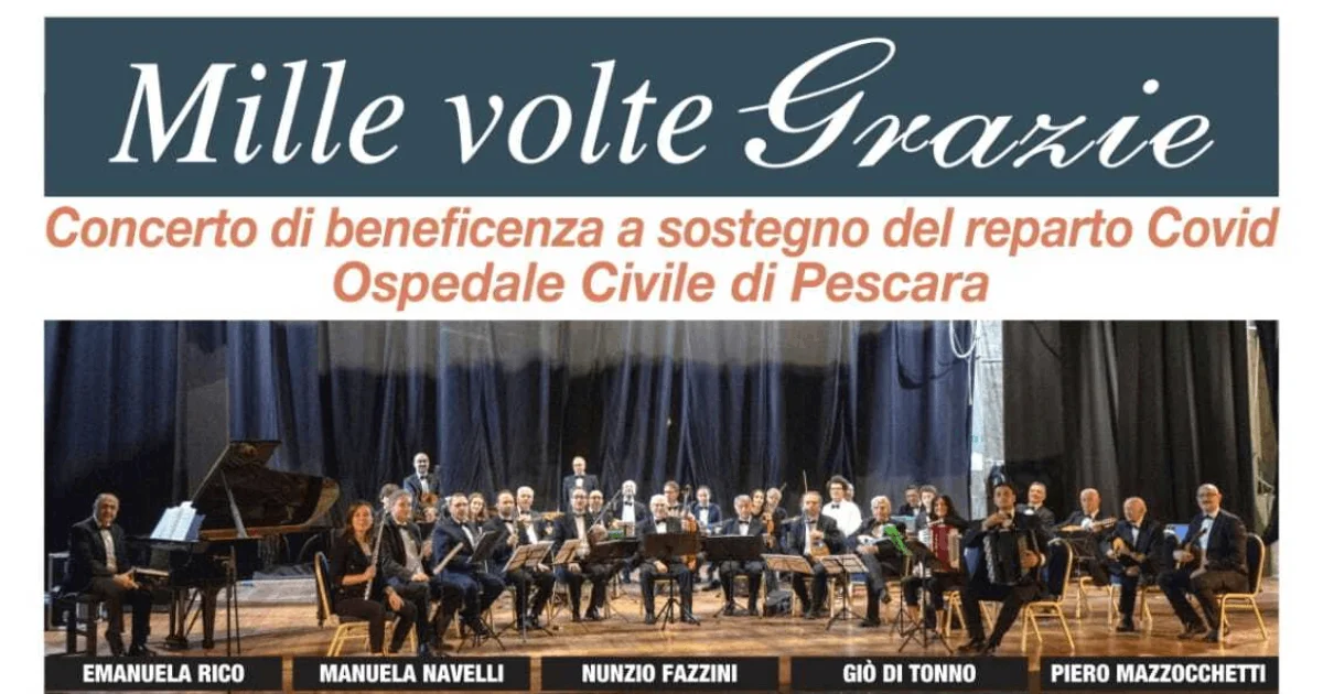 “Mille volte Grazie” concerto di beneficenza dell’Orchestra Filarmonica di Moscufo & Friends al Teatro Circus di Pescara