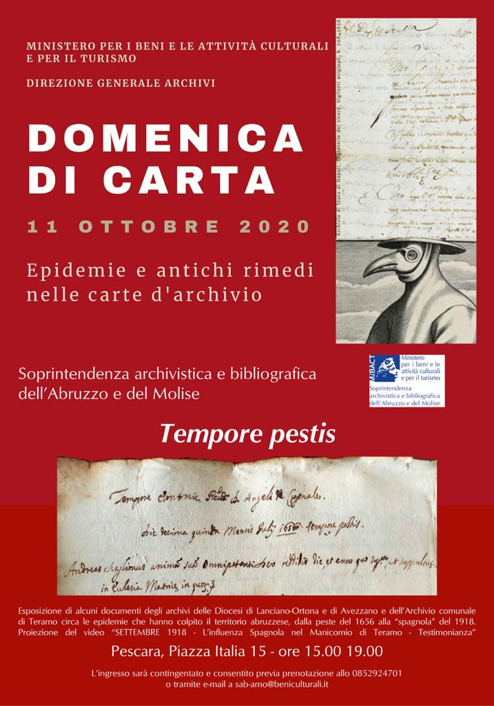 Pescara - Epidemie e antichi rimedi nelle carte d'archivio